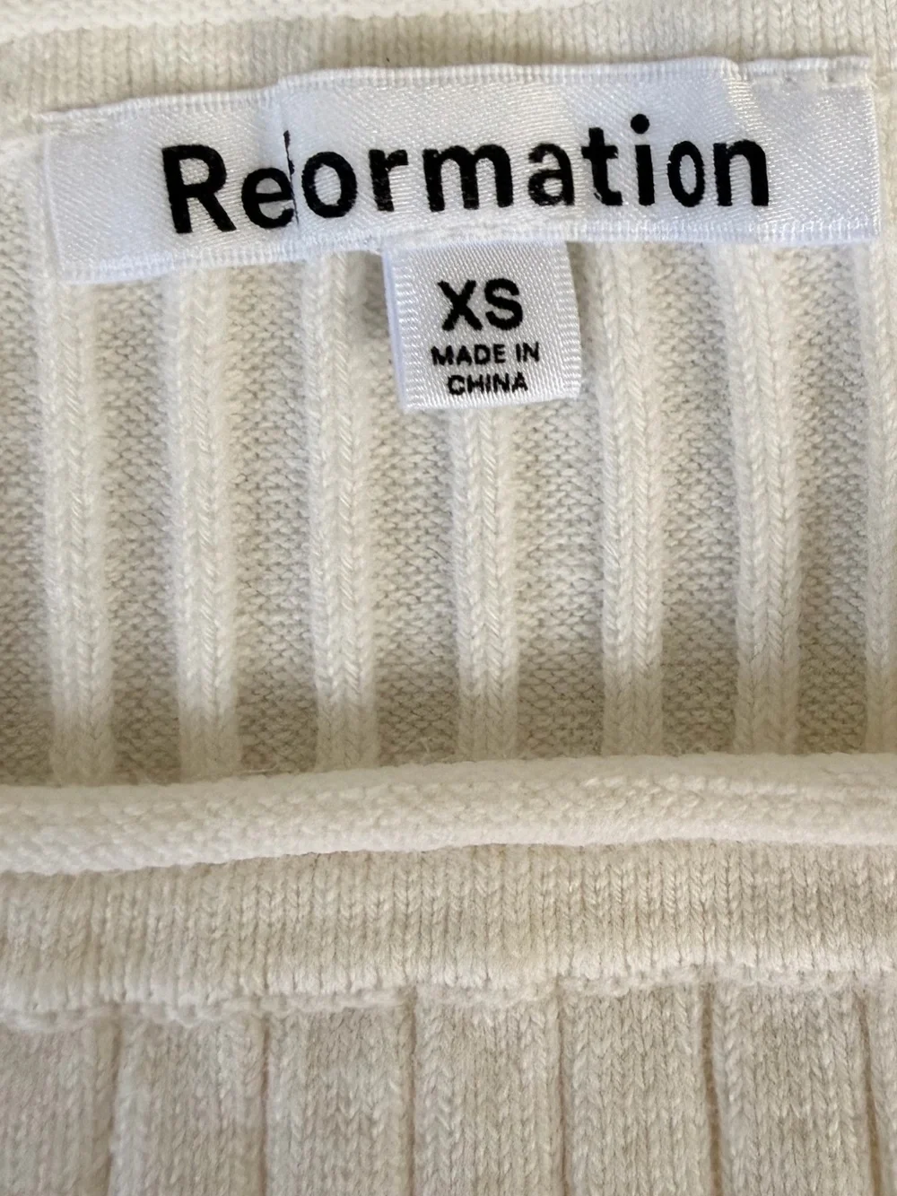 Reformation Cream Ribbed Crop Tank - Picture 3 of 3